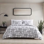 City Scene Mainline Microfiber Black & White 3 Piece Comforter Set-full/queen. Fixed Price $62.99.