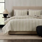 Jeremiah Brent Home 3PC California King Textured Stripe Cotton Comforter. Fixed Price $49.99.