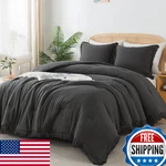 Andency King Comforter Set Dark Grey, 3PC Boho Tassel Lightweight All-season Bed. Fixed Price $92.25.