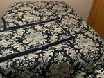 Croscill Imperial Blue Jacquard Tapestry King Comforter & 2 Shams. Fixed Price $189.00.