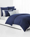 Ralph Lauren Flynn Blue Denim King Reversible Comforter + 2 Shams New. Fixed Price $230.00.