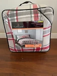 Bnip Cuddl Duds 4PC Sherpa Comforter Set, Size King, Red Khaki Plaid, $289.99. Fixed Price $290.00.