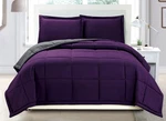Grand Linen 3 Piece Luxury Dark Purple/grey Reversible Soft Down Alternative Com. Fixed Price $41.73.