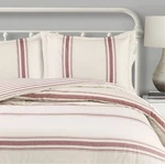 Lush Decor Farmhouse Stripe 3-PIECE Reversible Comforter Set Red Full Queen. Fixed Price $60.00.