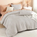 Super King Plus Comforter Linen Grey, 3 Pieces Tufted Boho Farmhouse Bedding. Fixed Price $158.99.