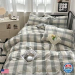 Mkxi Vintage Green Plaid Duvet Cover Set Checkered Design Farmhouse Look. Fixed Price $92.80.