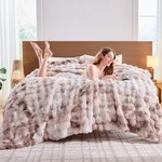 Faux Fur Comforter Set Big Bubble Rabbit Fluffy Queen Tie-dye Beige. Fixed Price $121.03.