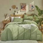 Karever Sage Velvet Comforter - Solid Green Flannel Bedding Set, 3 P.... Fixed Price $106.92.