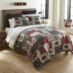 Donna Sharp Timber Wildlife Rustic Country Queen 3 Pc Quilted Bedding Set. Fixed Price $89.00.