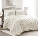 Lush Decor King Duvet Cover Ravello Ivory Pintuck Luxury Soft Lightweight 90X104. Fixed Price $59.99.