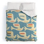 Deny Designs King Showmemars Festive Birds Blue Comforter And Pillow Sham Cream. Fixed Price $108.99.