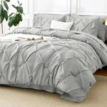 Cozylux Size Comforter Set Light Grey, 7 Pieces Pintuck King,. Fixed Price $106.99.