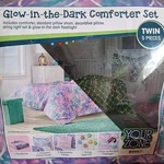 Your Zone Mermaid Glow The Dark Twin Comforter Set W/ Sham, Pillow, Lights. Fixed Price $45.99.