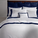 Ralph Lauren 100% Organic Cotton Sateen Border King Duvet Cover Polo Navy $470. Fixed Price $119.00.