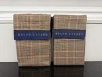 Ralph Lauren Brooks Brown Glen Plaid Houndstooth Standard Pillow Shams 2 Pc Set. Fixed Price $405.00.