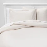 King Solid Velvet Duvet & Sham Set Cream - Threshold. Fixed Price $39.99.