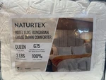 Naturtex Queen Hotel Luxe Hungarian Goose Down Cotton Comforter, Feather Blanket. Fixed Price $224.00.
