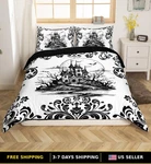 Erosebridal King Damask Castle Bedding Set, Black White Halloween Comforter. Fixed Price $45.52.