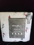 Eddie Bauer 100% Cotton Soft Flannel Sheet Set Twinwhite Snow Skiing W/bag New. Fixed Price $30.00.
