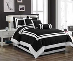 Chezmoi Collection Caprice 7-PIECE Hotel Bedding Black White Block Comforter Set. Fixed Price $81.99.
