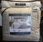 Ugg Brody Full/queen 4 Piece Reversible Comforter Set-birch/snow Missing 1 Sham. Fixed Price $128.00.