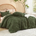 Litanika Queen Size Comforter Set Olive 3 Piece Cream Boho Tufted Bedding Fluffy. Fixed Price $74.02.