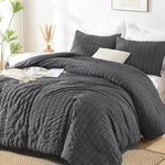 Avelom Seersucker Queen Comforter Set (90X90 Inches), 3 Pieces- 100% Soft Was.... Fixed Price $54.37.