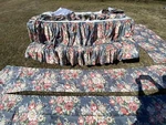 8PC Ralph Lauren Kimberly Valances Curtains Custom Lined Cotton Floral Blue Vguc. Fixed Price $275.00.