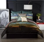 Vince Camuto Lille Full/ Queen 3 Piece Duvet Set 100% Cotton Front Devant. Fixed Price $99.99.
