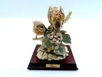 Vintage Pucci Twin Brown Birds On Leaf 6.5" Tall Figurine Scultpure Wood. Fixed Price $35.99.