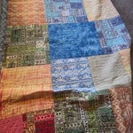 Pbteen Pottery Barn Quilt Patchwork Tribal Batik Boho Blue Green Orange Cotton. Fixed Price $101.99.