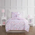 My World Rainbow Unicorn Purple And Pink Polyester 3-PIECE Twin Comforter Set. Fixed Price $68.95.