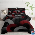 Lneffble 7 Piece Black Red Queen Comforter Set Geometric Pattern Boys Bedding De. Fixed Price $70.58.