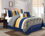 Chezmoi Collection Arden 7-PIECE Modern Pleated Stripe Embroidered Zigzag Bed.... Fixed Price $113.68.