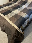 Better Homes King Size Comforter Set 2 Pillow Shams & Bed Skirt Blk/brn/grey Nos. Fixed Price $60.00.