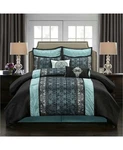 Nanshing Arabesque Moroccan Damask 8-PC. Comforter Set King Black / Blue. Fixed Price $105.89.