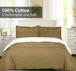 Geneva Soft 3PC Embroidered Duvet Cover Set- 100% Cotton Comfortable. Fixed Price $59.99.