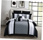 8-PIECE Embroidery Comforter Set Queen Livingston Black. Fixed Price $139.47.