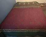 Vgt 90S Springs Art Deco Geometric Green Maroon Bedspread Comforter Queen 92X86. Fixed Price $85.00.