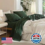 Jiyuan Queen Size Sheet Set 4-PIECE 100 Washed Cotton Linen-like Soft. Fixed Price $118.11.