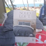 Soho Loft Bedding Set 7 Pcs Denim Qn-size, Sheets, Pillowcases, No Comforter. Fixed Price $10.00.