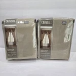 Croscill Sorina Mocha Tan Pole Top Drapery Lined Panels & Tie Backs 82WX84L. Fixed Price $155.00.