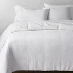 King Textured Chambray Cotton Comforter & Sham Set White - Casaluna. Fixed Price $63.99.