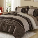 Cottolester Boho Comforter Set King Size Light Brown Striped Bed Bag 7 Piec. Fixed Price $95.39.