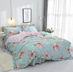New! Fadfay Farmhouse King Floral Shabby Chic Blue Pink Duvet Set, 100% Cotton. Fixed Price $119.99.