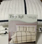 Truly Soft Everyday Kurt Windowpane Quilt Set Ivory/black, King/calking. Fixed Price $44.70.