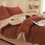 King Comforter Set 3D Jacquard Ultra Soft Sherpa Fur Plush Burnt Orange Llancl. Fixed Price $154.99.