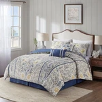 Harbor House Livia 6-PIECE Cotton Comforter Set Blue Yellow Floral Queen. Fixed Price $129.99.