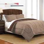 Martex Two-tone 3-PIECE Reversible Full/queen Comforter Set In Khaki/chocolate. Fixed Price $48.88.