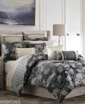 Croscill Paloma Queen Comforter Shams Drapes Set Pillows 17PC Dark Blue. Fixed Price $599.99.